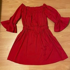 Red off the shoulder dress, Size Small, Never Worn